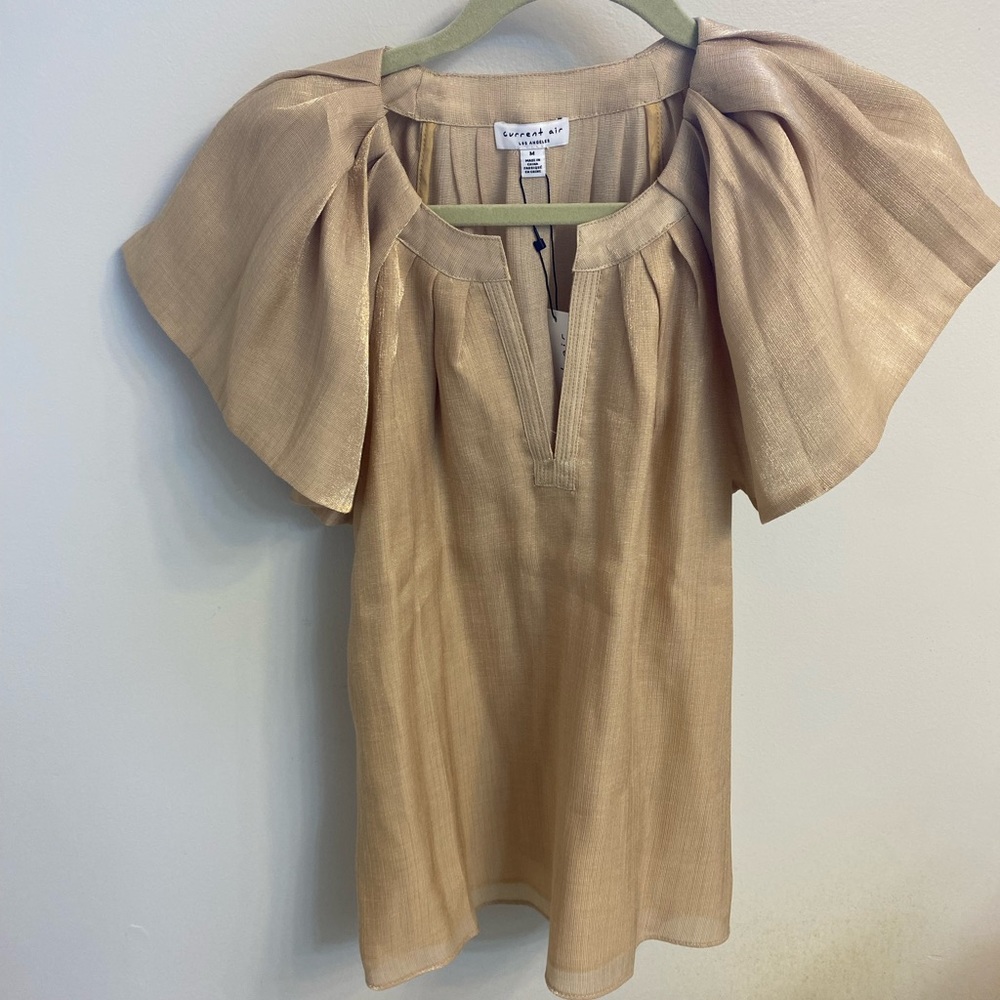 Current Air gold shimmer top medium NWT